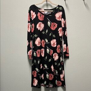 LulaRoe Emily Floral Black Dress